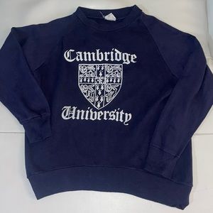 Vintage navy Cambridge University raglan sweatshirt pullover M